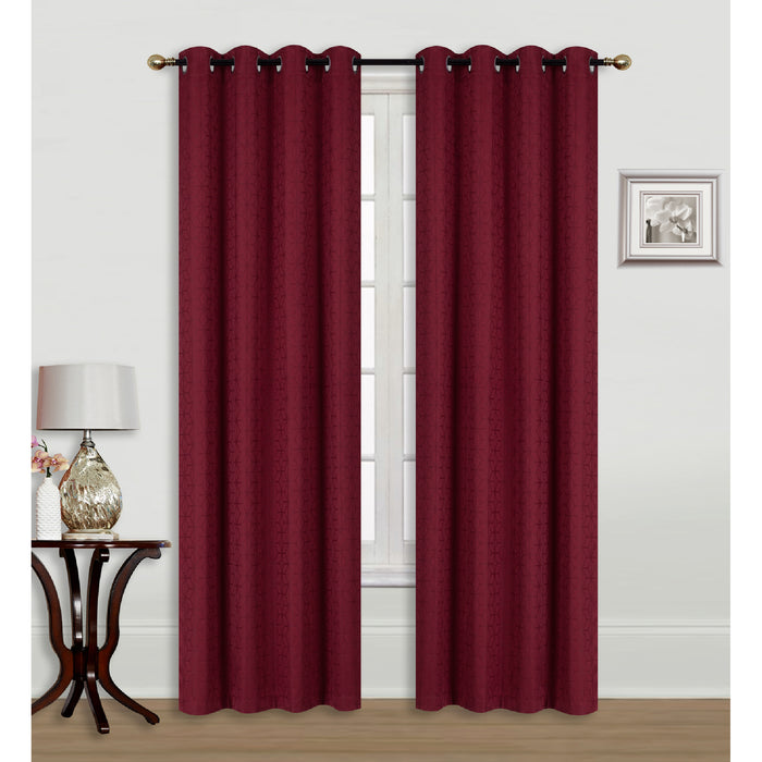Panneau coupe-lumière Geo bourgogne en jacquard