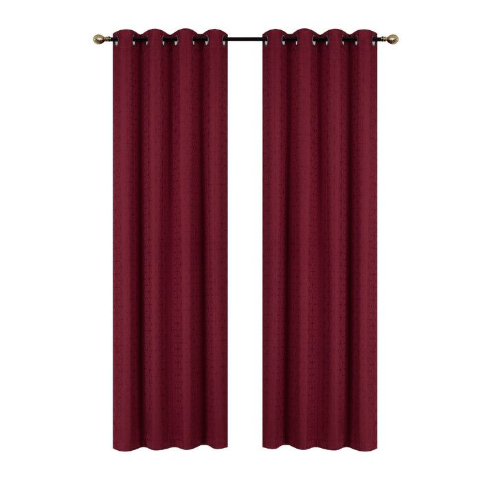 Panneau coupe-lumière Geo bourgogne en jacquard