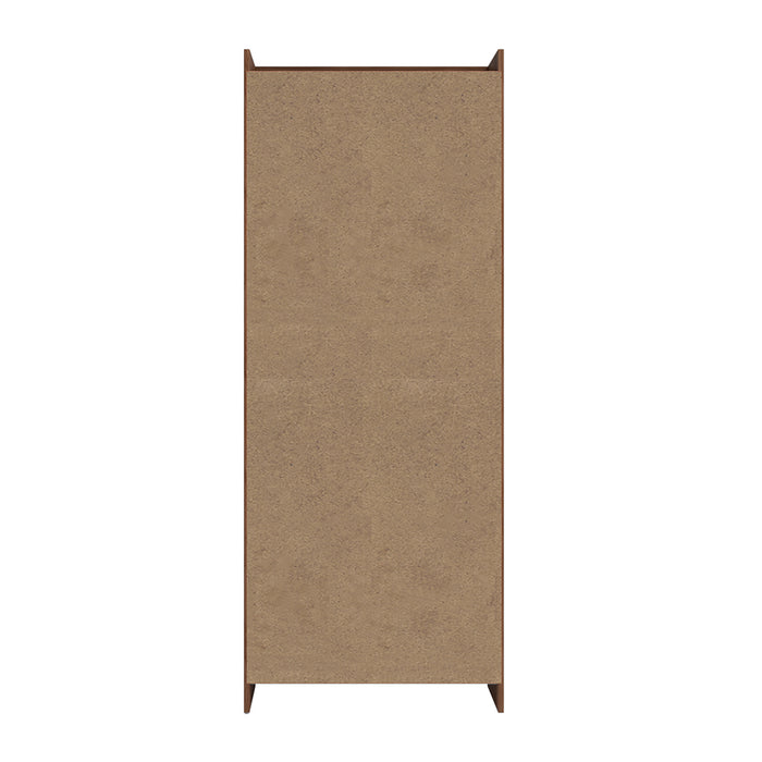 Armoire de rangement Ratzer de Manhattan Comfort de style moderne du milieu du 20e siècle avec 11 tablettes - brune et blanche