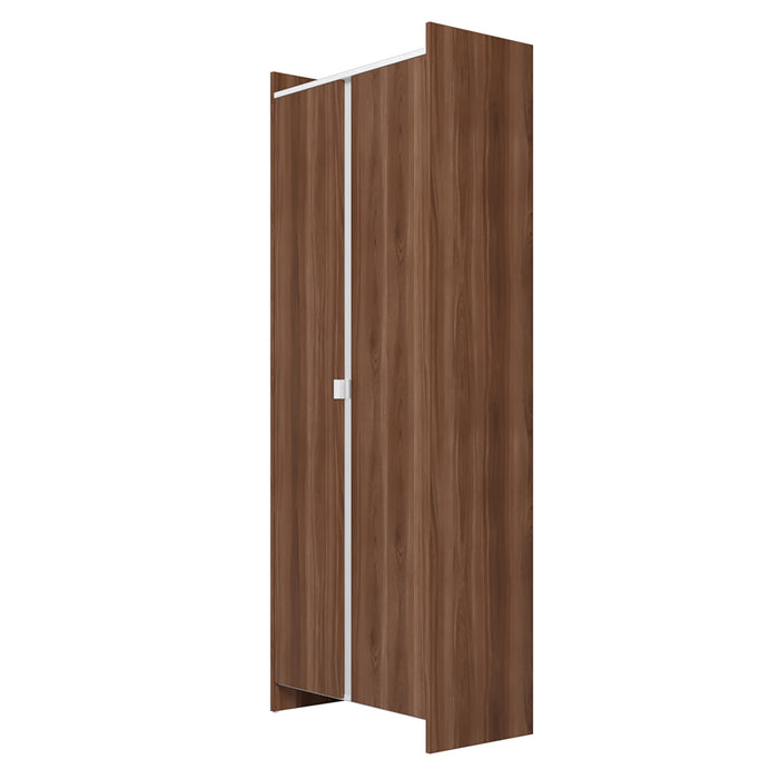 Armoire de rangement Ratzer de Manhattan Comfort de style moderne du milieu du 20e siècle avec 11 tablettes - brune et blanche