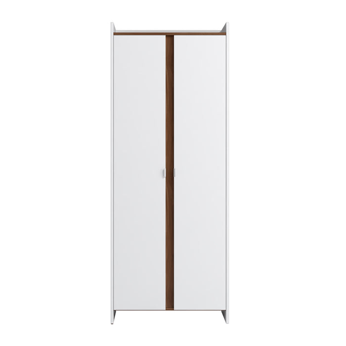 Armoire de rangement Ratzer de Manhattan Comfort de style moderne du milieu du 20e siècle avec 11 tablettes - blanche et brune
