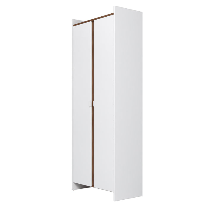 Armoire de rangement Ratzer de Manhattan Comfort de style moderne du milieu du 20e siècle avec 11 tablettes - blanche et brune