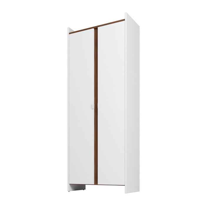 Armoire de rangement Ratzer de Manhattan Comfort de style moderne du milieu du 20e siècle avec 11 tablettes - blanche et brune