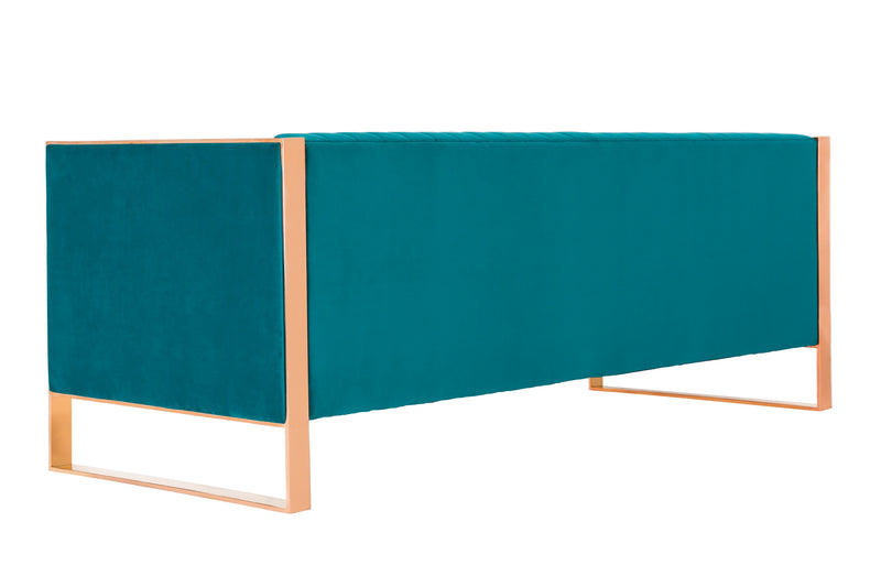 Sofa Trillium de Manhattan Comfort de 83,07 po à 3 sièges - bleu turquoise et doré