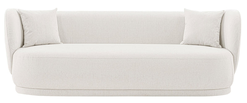 Sofa contemporain Siri de Manhattan Comfort de 92,52 po en lin tissé avec coussins - crème