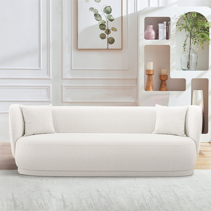 Sofa contemporain Siri de Manhattan Comfort de 92,52 po en lin tissé avec coussins - crème