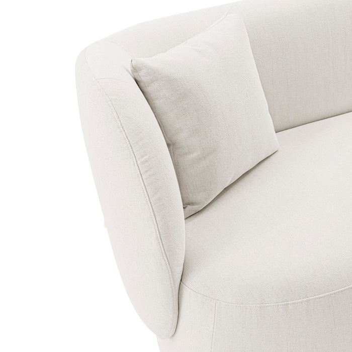 Sofa contemporain Siri de Manhattan Comfort de 92,52 po en lin tissé avec coussins - crème