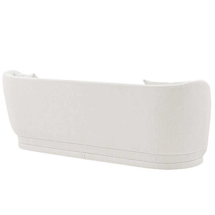 Sofa contemporain Siri de Manhattan Comfort de 92,52 po en lin tissé avec coussins - crème