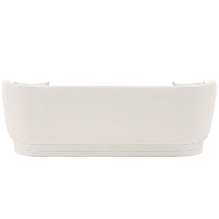 Sofa contemporain Siri de Manhattan Comfort de 92,52 po en lin tissé avec coussins - crème