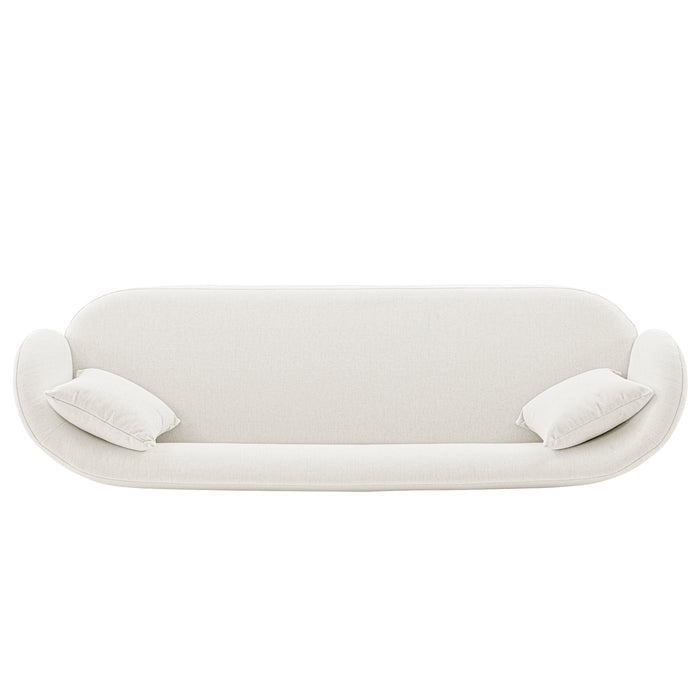 Sofa contemporain Siri de Manhattan Comfort de 92,52 po en lin tissé avec coussins - crème