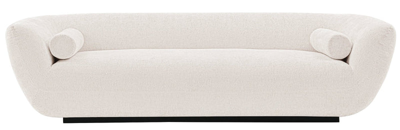 Sofa contemporain Ulka de Manhattan Comfort en chenille avec coussins - crème