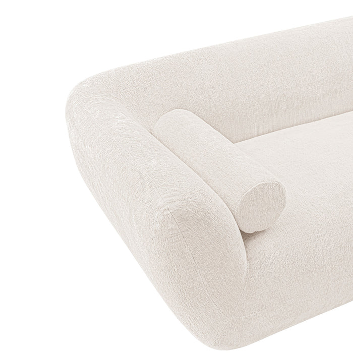Sofa contemporain Ulka de Manhattan Comfort en chenille avec coussins - crème