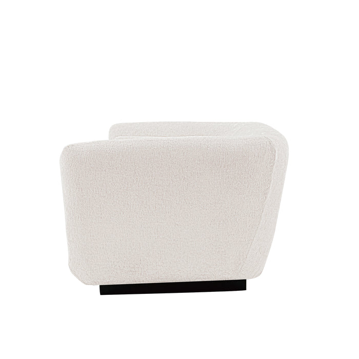 Sofa contemporain Ulka de Manhattan Comfort en chenille avec coussins - crème