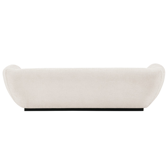 Sofa contemporain Ulka de Manhattan Comfort en chenille avec coussins - crème