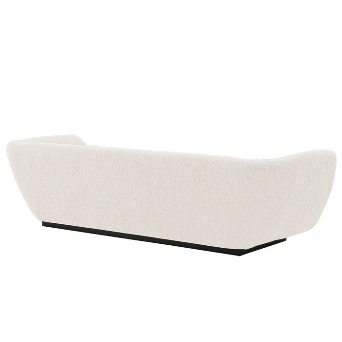 Sofa contemporain Ulka de Manhattan Comfort en chenille avec coussins - crème