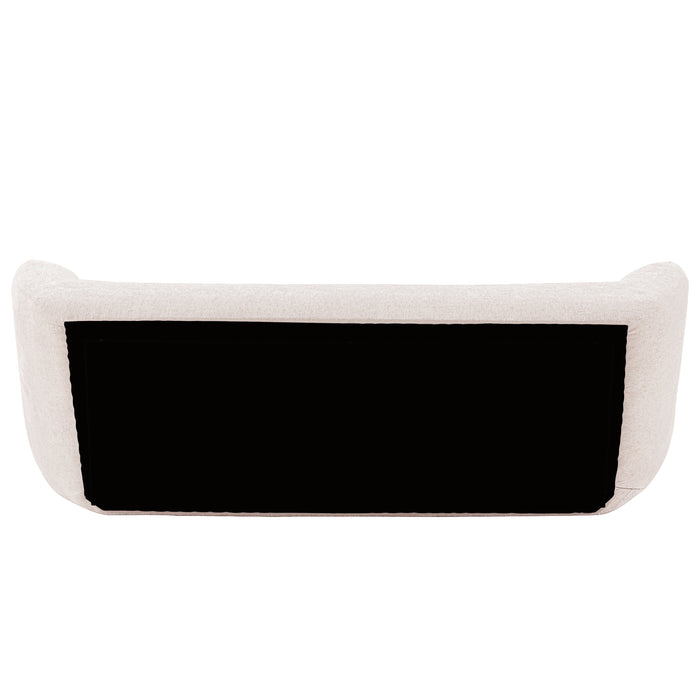 Sofa contemporain Ulka de Manhattan Comfort en chenille avec coussins - crème