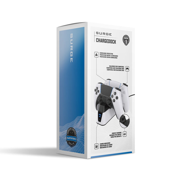 Station de recharge pour deux manettes PS5 de Surge - blanc