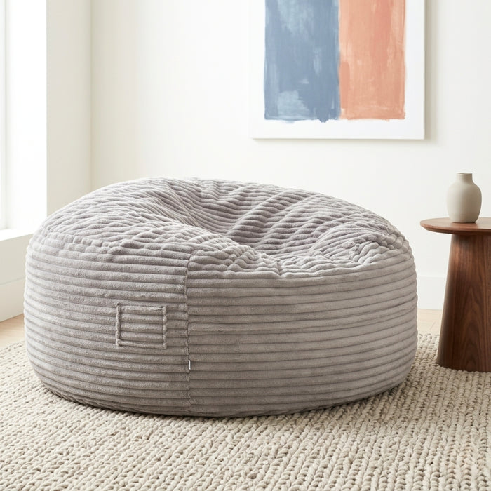 Fauteuil poire Kade de Sealy en velours côtelé avec mousse à haute densité - gris