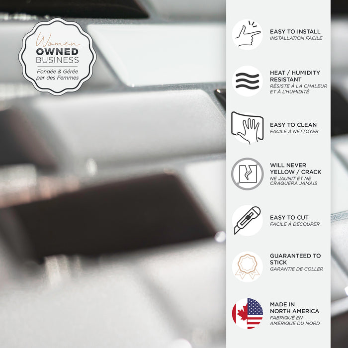 Dosseret Smart Tiles peler et coller 10 x 9, 4 feuilles - Murano Metallik