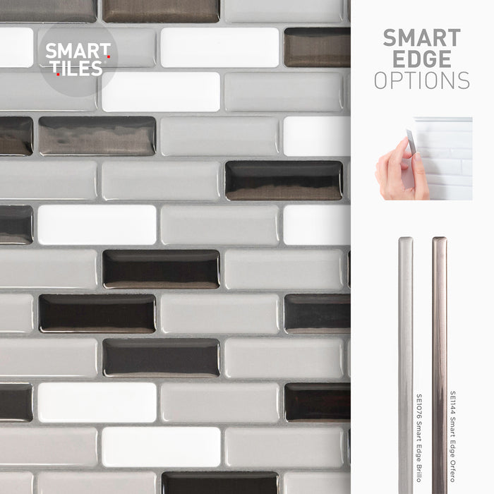 Dosseret Smart Tiles peler et coller 10 x 9, 4 feuilles - Murano Metallik