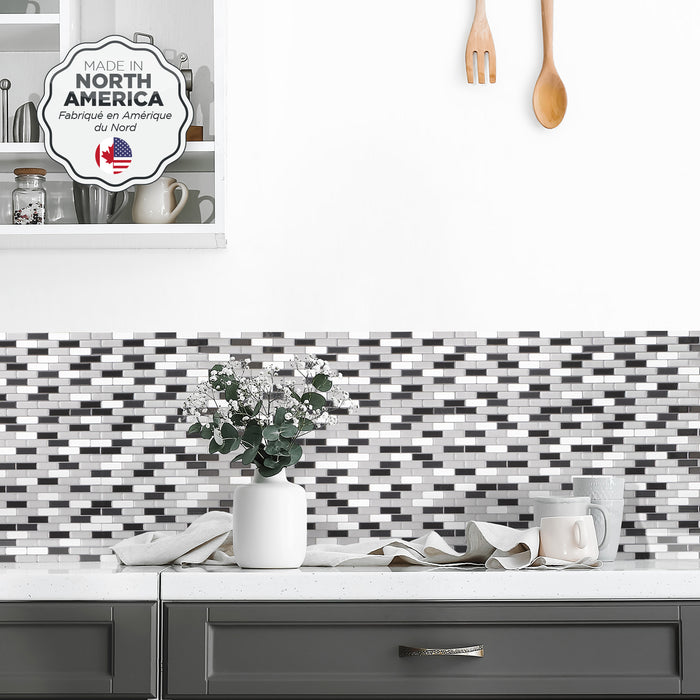 Dosseret Smart Tiles peler et coller 10 x 9, 4 feuilles - Murano Metallik