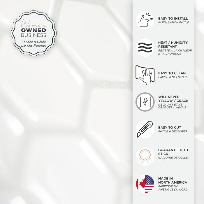 Dosseret Smart Tiles peler et coller 11 x 10, 4 feuilles - Hexago