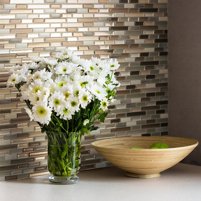 Dosseret Smart Tiles peler et coller 10 x 9, 4 feuilles - Muretto Durango