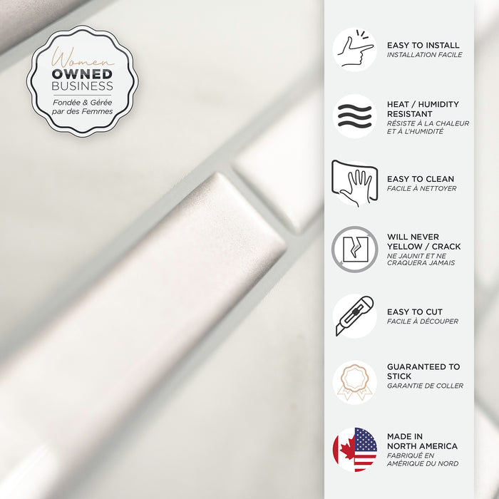 Dosseret Smart Tiles peler et coller 12 x 10, 4 feuilles - Milano Carrera