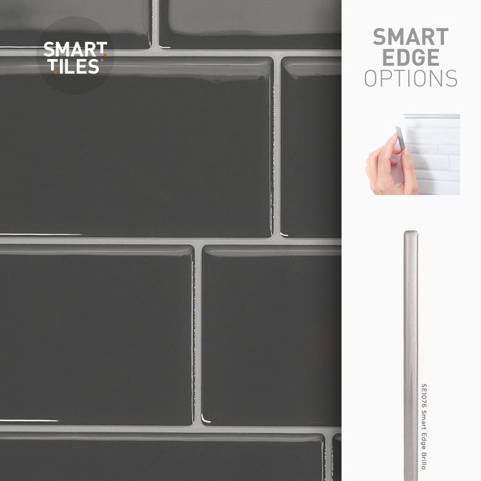 Dosseret Smart Tiles peler et coller 12 x 9, 4 feuilles - Metro Grigio