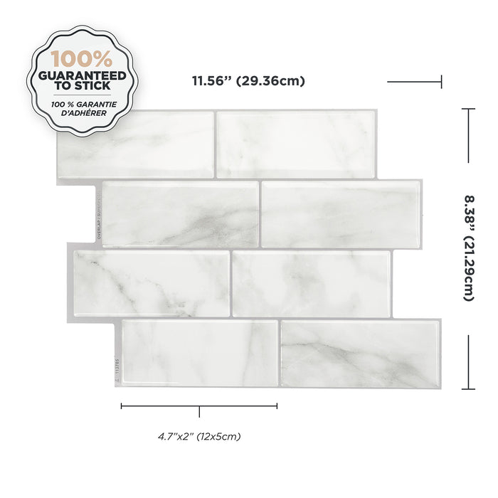 Dosseret Smart Tiles peler et coller 12 x 9, 4 feuilles - Metro Carrera