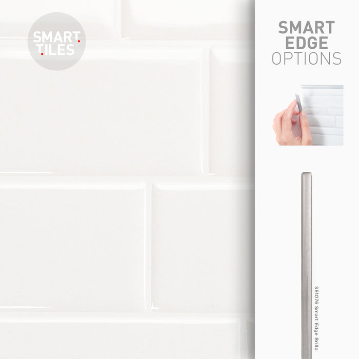 Dosseret Smart Tiles peler et coller 12 x 9, 4 feuilles - Metro Blanco