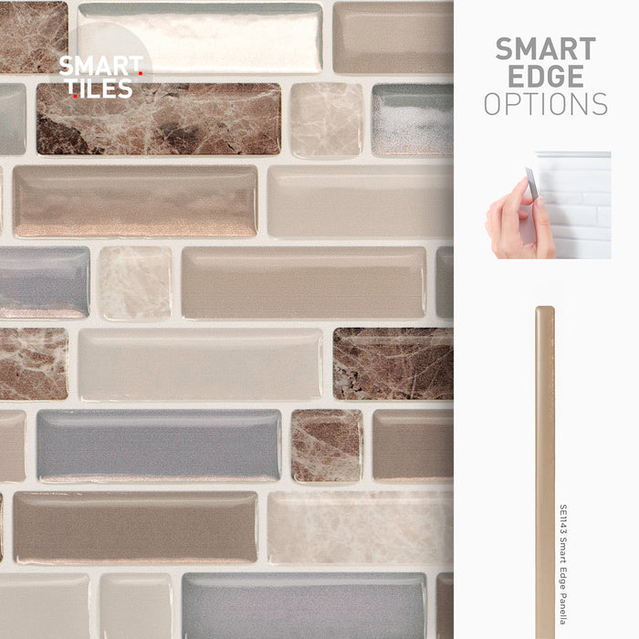 Dosseret Smart Tiles peler et coller 9 x 9, 4 feuilles - Crescendo Terra