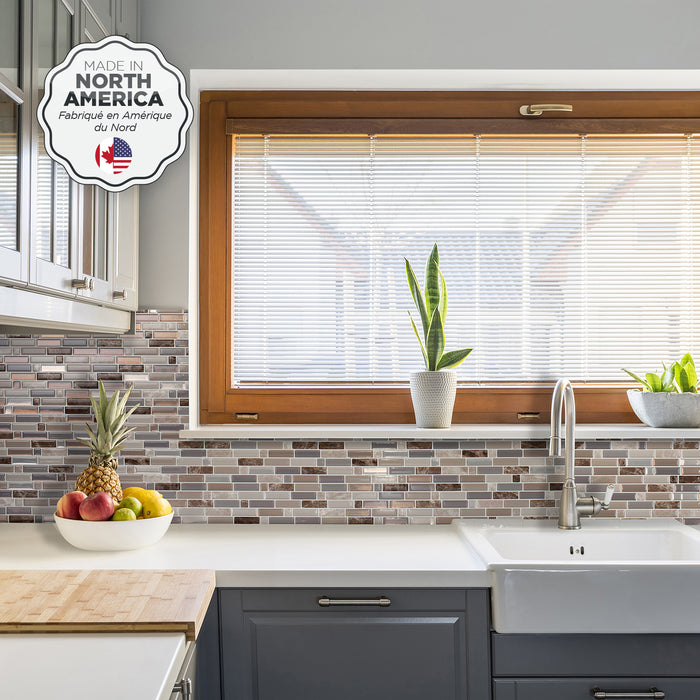 Dosseret Smart Tiles peler et coller 9 x 9, 4 feuilles - Crescendo Terra