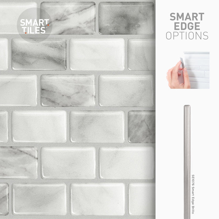 Dosseret Smart Tiles peler et coller 10 x 10, 4 feuilles - Ravenna Bianco
