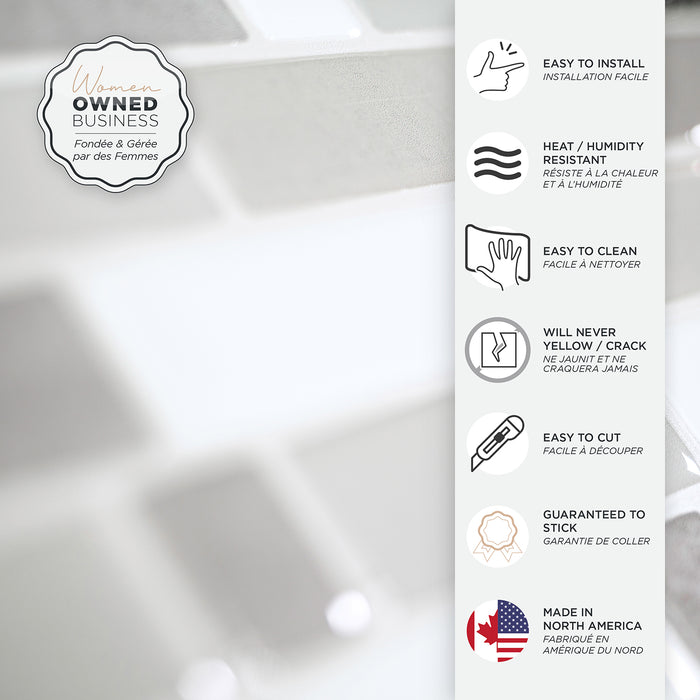 Dosseret Smart Tiles peler et coller 10 x 10, 4 feuilles - Crescendo Agati