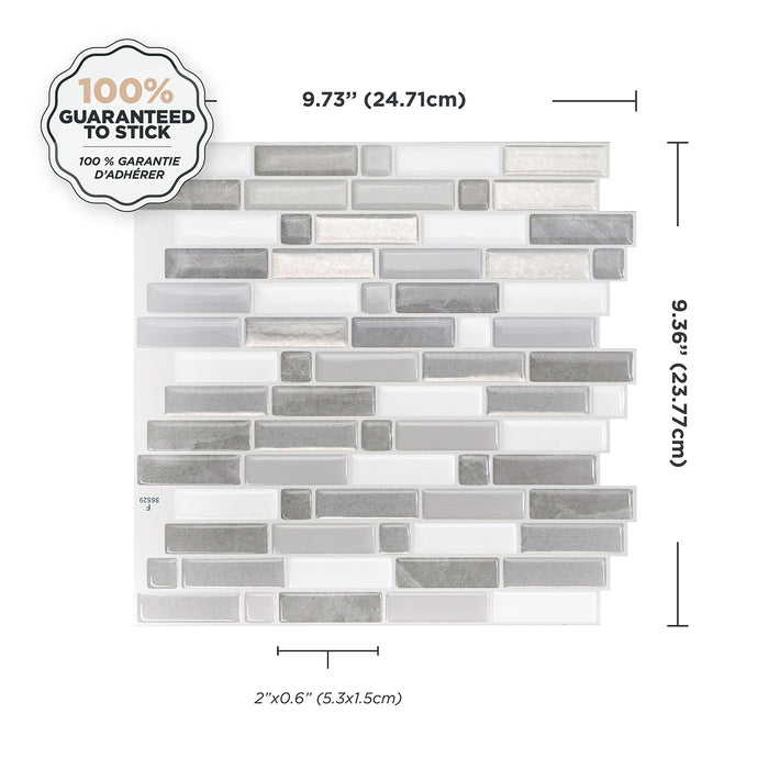 Dosseret Smart Tiles peler et coller 10 x 10, 4 feuilles - Crescendo Agati