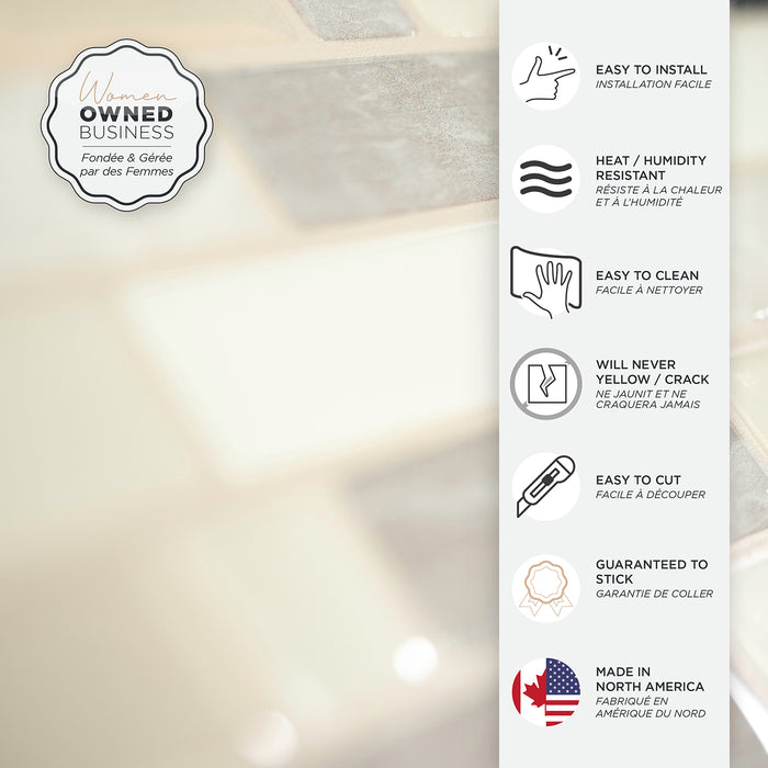 Dosseret Smart Tiles peler et coller 10 x 10, 4 feuilles - Crescendo Ciotta