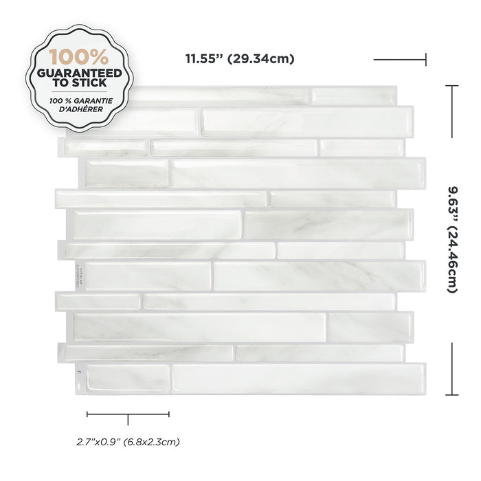 Dosseret Smart Tiles peler et coller 12 x 10, 4 feuilles - Milano Massa