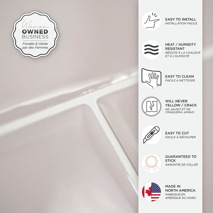 Dosseret Smart Tiles peler et coller 23 x 11, 2 feuilles - Oslo Grey