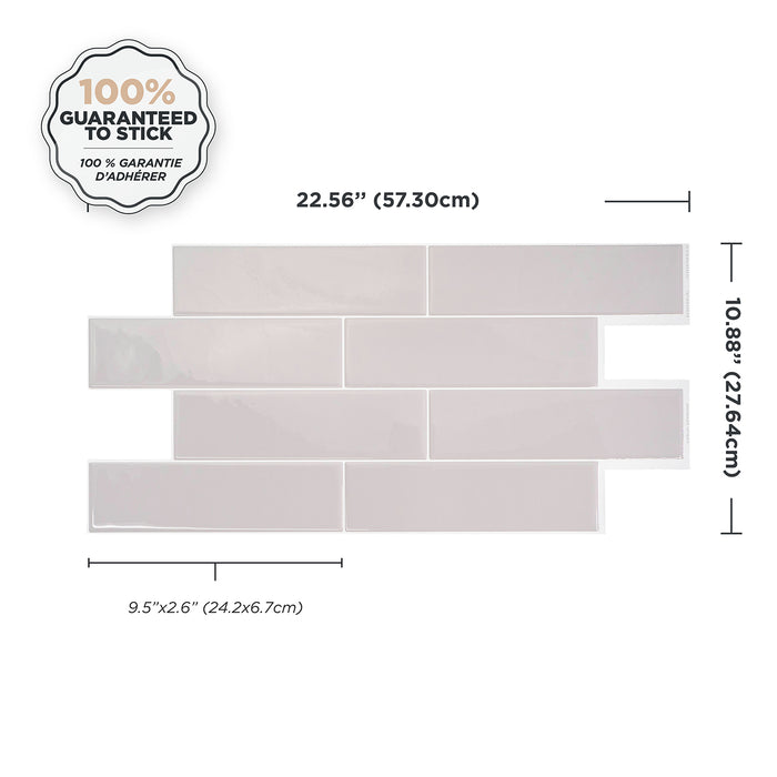 Dosseret Smart Tiles peler et coller 23 x 11, 2 feuilles - Oslo Grey
