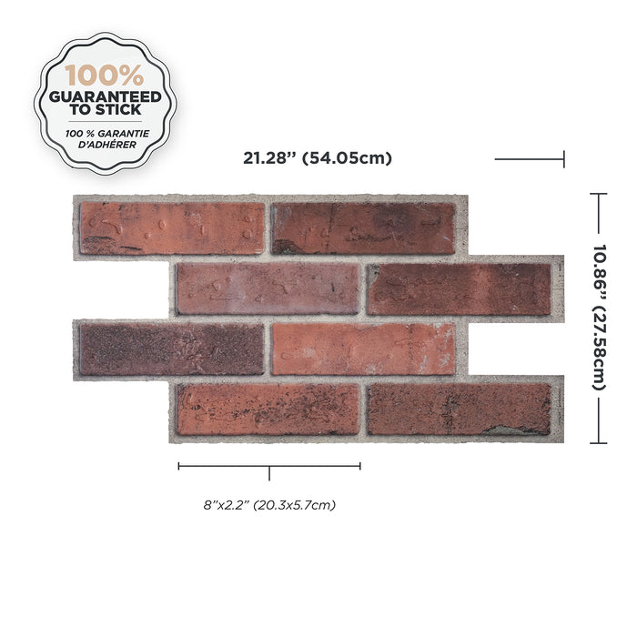 Dosseret Smart Tiles peler et coller 21 x 11, 2 feuilles - Brik Porto