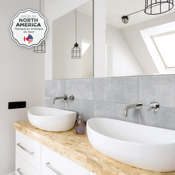 Dosseret Smart Tiles peler et coller 23 x 12, 2 feuilles - Blok Grey