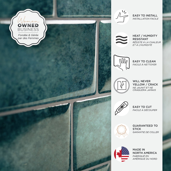 Dosseret Smart Tiles peler et coller 12 x 9, 4 feuilles - Metro Medina