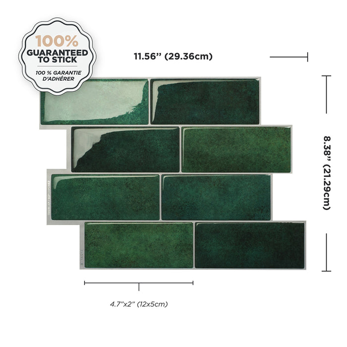 Dosseret Smart Tiles peler et coller 12 x 9, 4 feuilles - Metro Fiona