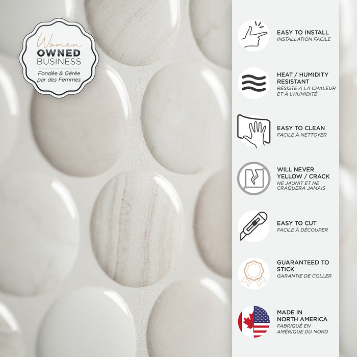Dosseret Smart Tiles peler et coller 9 x 9, 4 feuilles - Penny Terra