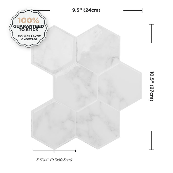 Dosseret Smart Tiles peler et coller 10 x 11, 4 feuilles - Hexa Yule