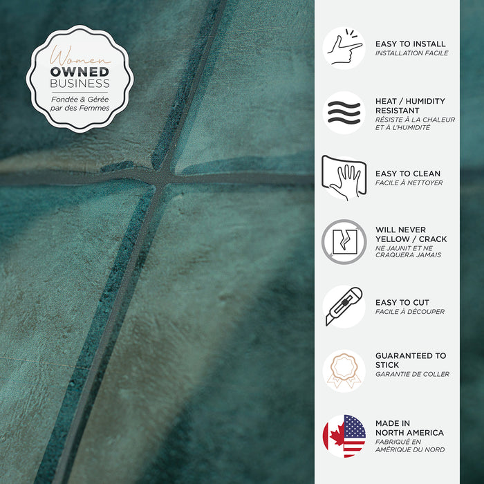 Dosseret Smart Tiles peler et coller 9 x 9, 4 feuilles - Zellige Costa