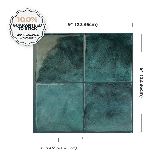 Dosseret Smart Tiles peler et coller 9 x 9, 4 feuilles - Zellige Costa