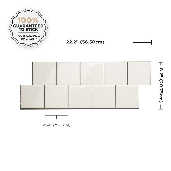Dosseret Smart Tiles peler et coller 22 x 8, 2 feuilles - Square Velden
