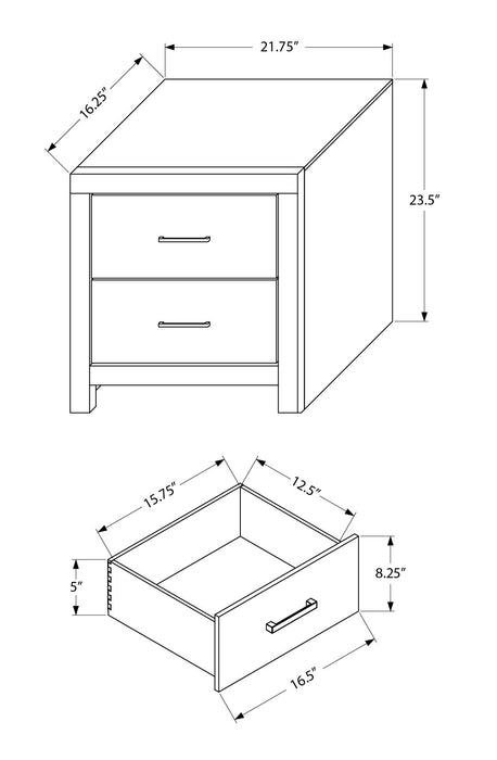 Table de nuit Soren de 22 po (L) x 24 po (H) à 2 tiroirs - chêne blanchi